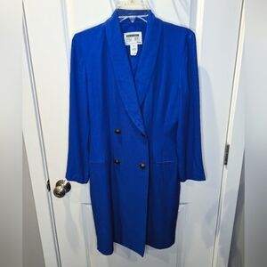 Vintage Lois Snyder Dani Max Cobalt Blue Blazer Dress Size 4 Petite